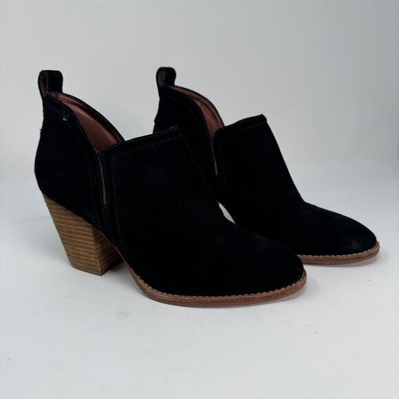 Jeffrey Campbell‎ Womens 8 Black Suede Leather "Rosalee" Block Heel Bootie - Picture 1 of 7